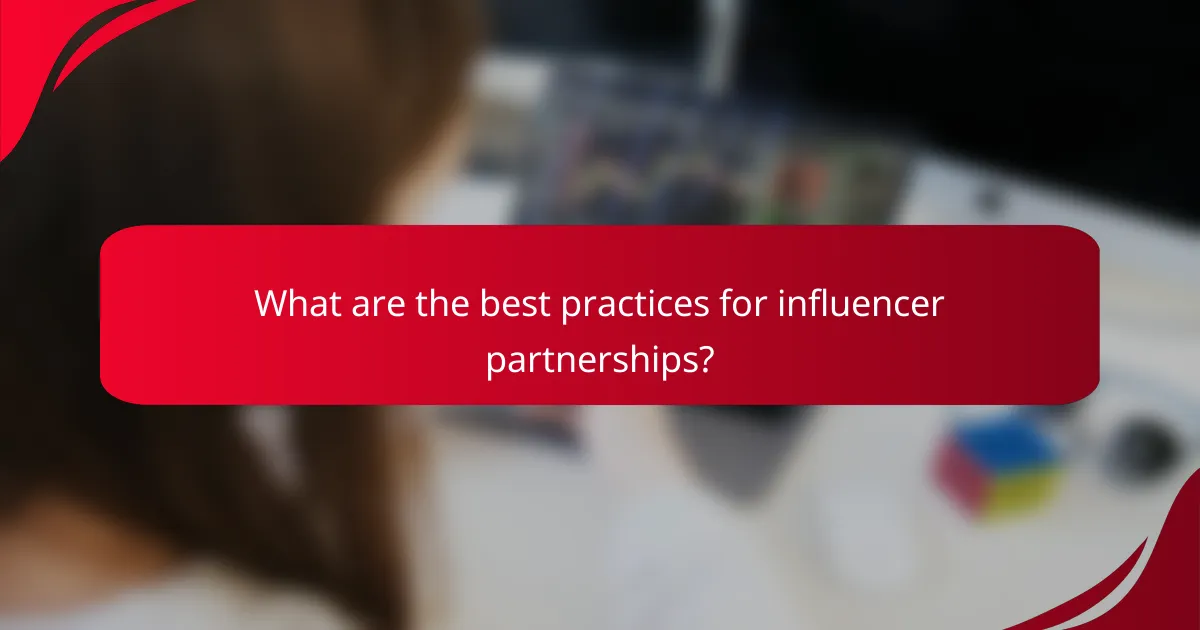 What are the best practices for influencer partnerships?